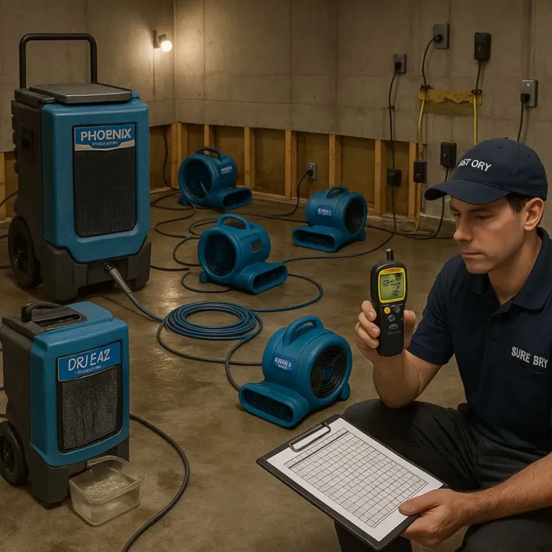 Structural Drying and Dehumidification process in Denver, IA